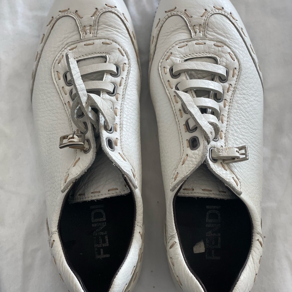 Fendi White Leather Sneakers